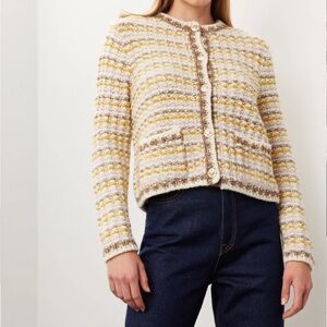 BA&SH Women's Bill Cardigan Size M In Ecru